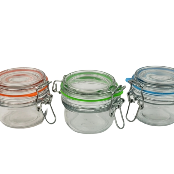 Anchor Hocking Other - Anchor Hocking 125ml. Mini Glass Jar with Hermes Clamp Top Lid